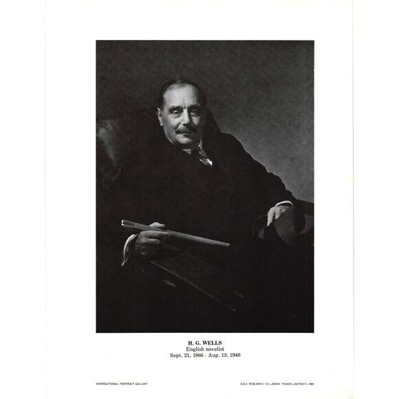 H G Wells Portrait by International Portrait Gallery 1968 - Picture 1 of 2